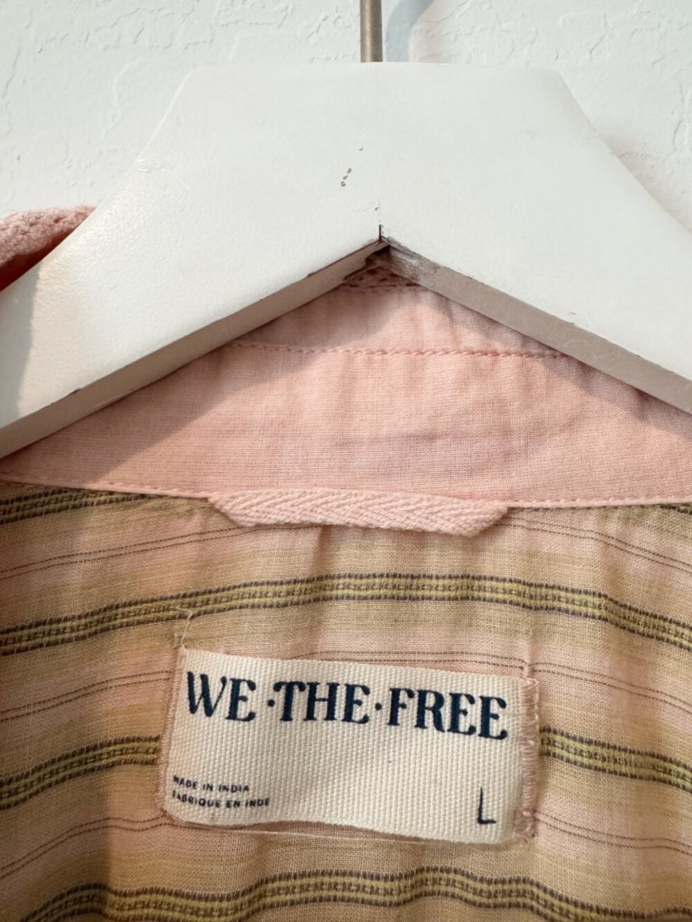 We The Free Forever Love Striped Top Size Large Boho Cottage Prairie Coquette - Picture 9 of 13